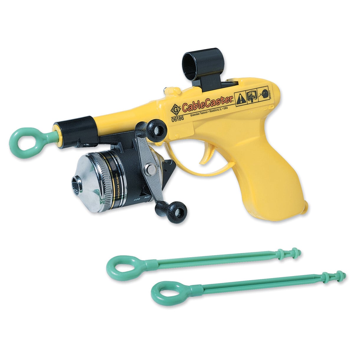 06186 CableCaster Cable Caster, 50 m Range, Bright Yellow