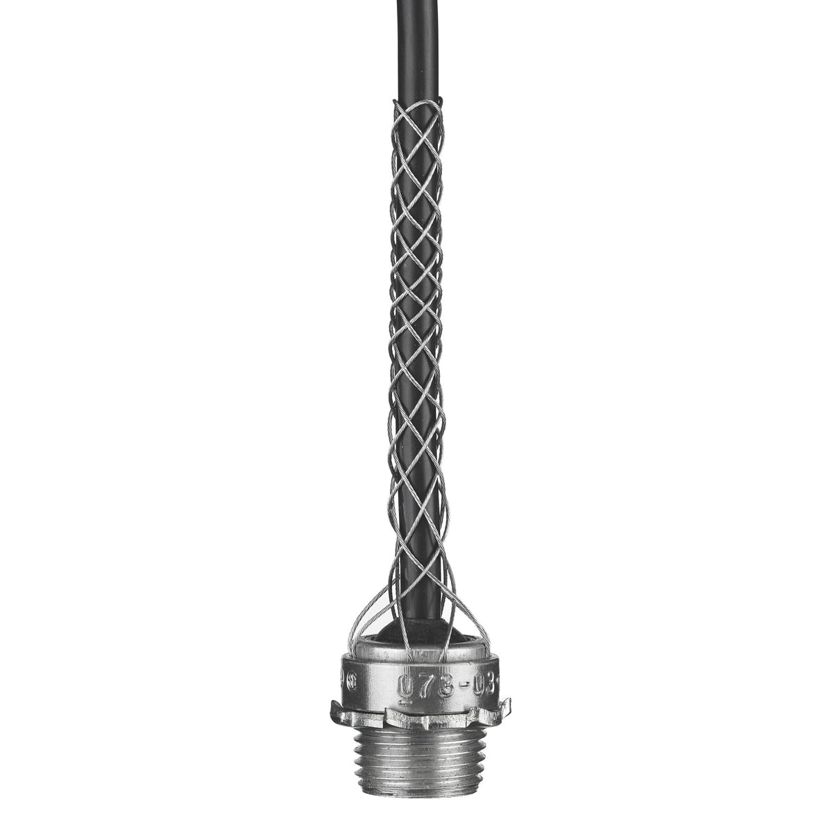 73031204 Dust Tight Light Duty Standard Strain Relief Wide Range Strain Relief Grip, 1 in Trade, 0.73 to 0.97 in Cable Openings, Aluminum/Steel, Galvanized