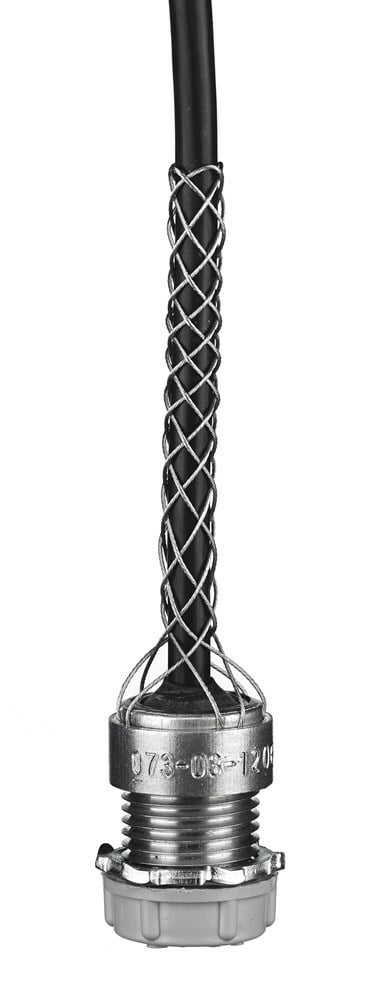 73031206 Dust Tight Light Duty Standard Strain Relief Wide Range Strain Relief Grip, 1/2 in Trade, 0.24 to 0.32 in Cable Openings, Aluminum/Steel, Galvanized