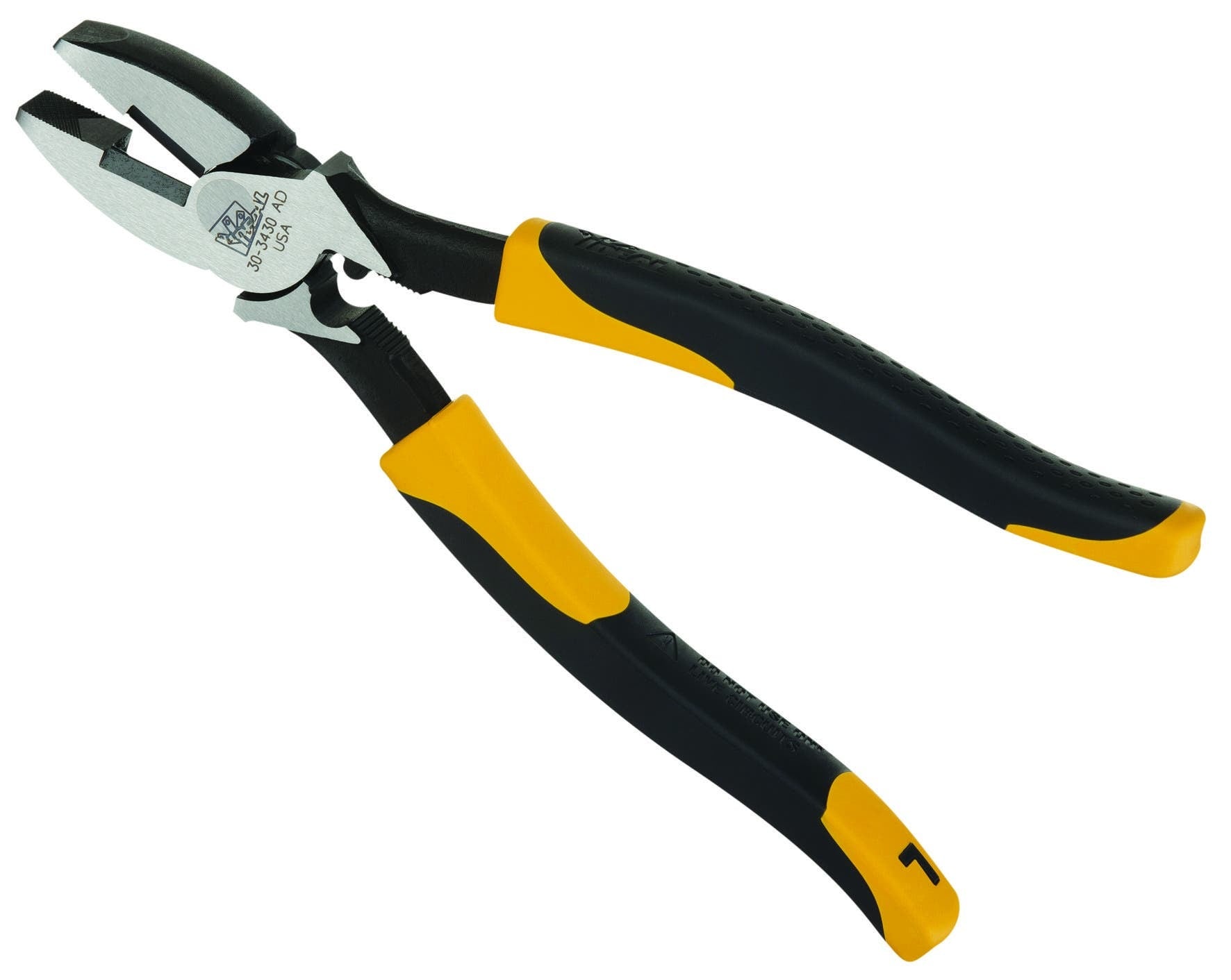 30-3430 LaserEdge High Leverage Side-Cutting Plier With Crimping Die, Carbon Steel Serrated Jaw, 9-1/4 in OAL