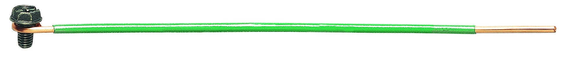30-3496 Grounding Tail, 12 AWG Solid Wire, 8 in L, Loop/Stripped End Terminal