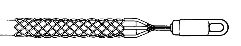 30468G Closed Mesh K-Basket Cable Pulling Grip, 4.5 to 4.99 in Cable, 58 in L Mesh, 1-7/8 in Dia Eye, 9600 lb Load, Galvanized Steel