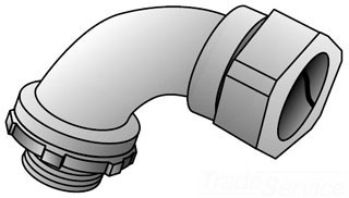 3075-W Type 3000W Compression Connector, 3/4 in Trade, For Use With EMT Conduit, Malleable Iron, Zinc Plated