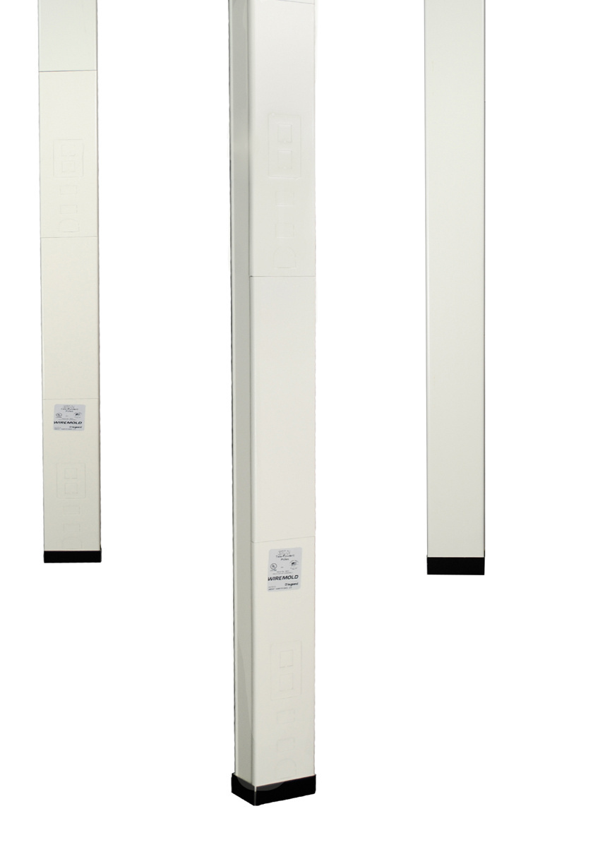 Tele-Power® Blank Steel Pole, Series: 30TC, 10 ft 5 in Length, 2-3/4 in Width, 3 in Depth, Aluminum, Ivory, Painted