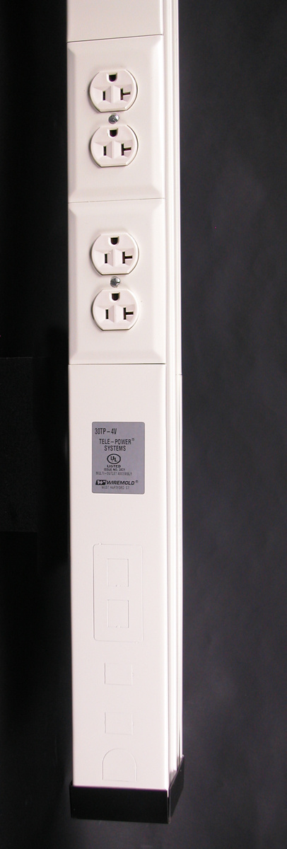 10'5 in. Steel Tele-Power Pole, Two Duplex, Ivory