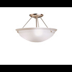 Utilizing basic shapes for a simplistic design, the Cove Molding Top Glass collection conveys a smooth, classic style to complement anydacor. This 3 light semi flush ceiling mount features a Brushed Nickel finish for a clean, timeless appeal while the Satin Etched White Glass completes this total look by generating a warm, soft glow.
