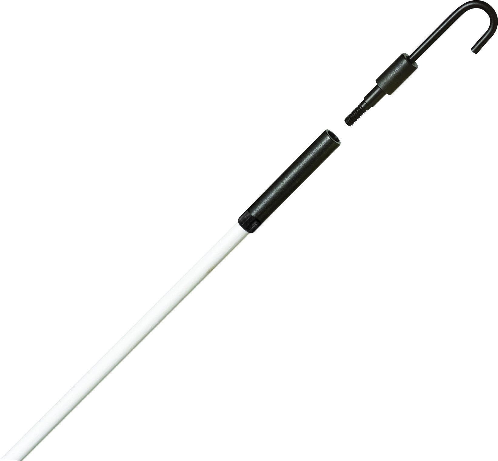 31-611 Tuff-Rod Fishing Pole Kit, 12 ft L, 1/4 in Dia Pole, Fiberglass, White