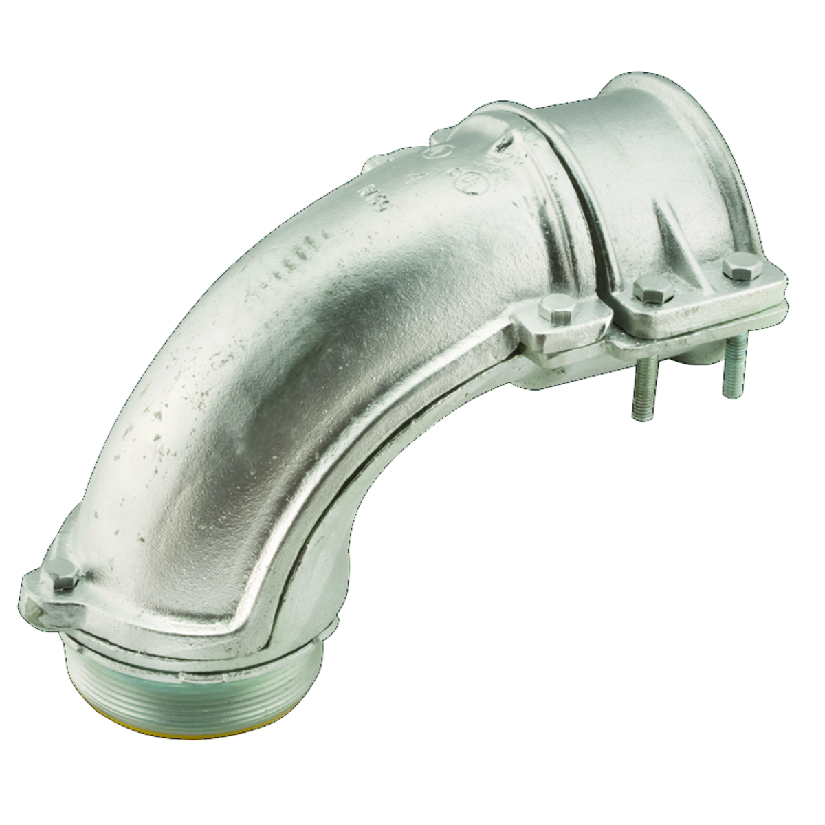 3216 Insulated Squeeze Conduit Connector, 4 in Trade, 4.11 in Cable Openings, Malleable Iron, Electro-Plated Zinc