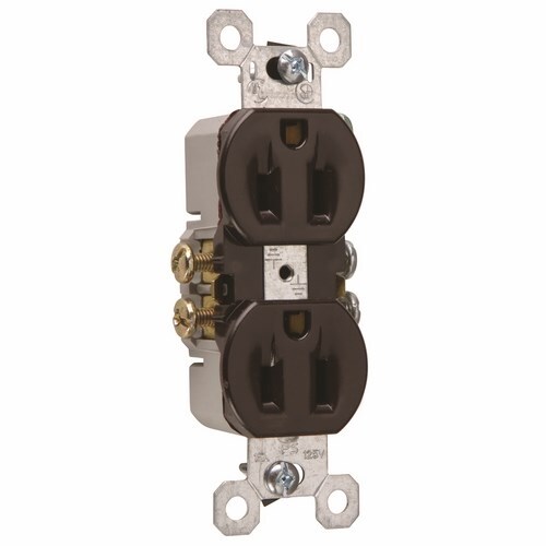 3232 Trademaster 15 Amp/125V Duplex Receptacle, Brown