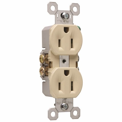 3232I Trademaster Duplex Receptacle, 15 Amp, 125V, Ivory