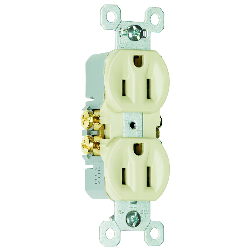 3232SI Trademaster 15 Amp 125V Self-Grounding Duplex Receptacle, Ivory