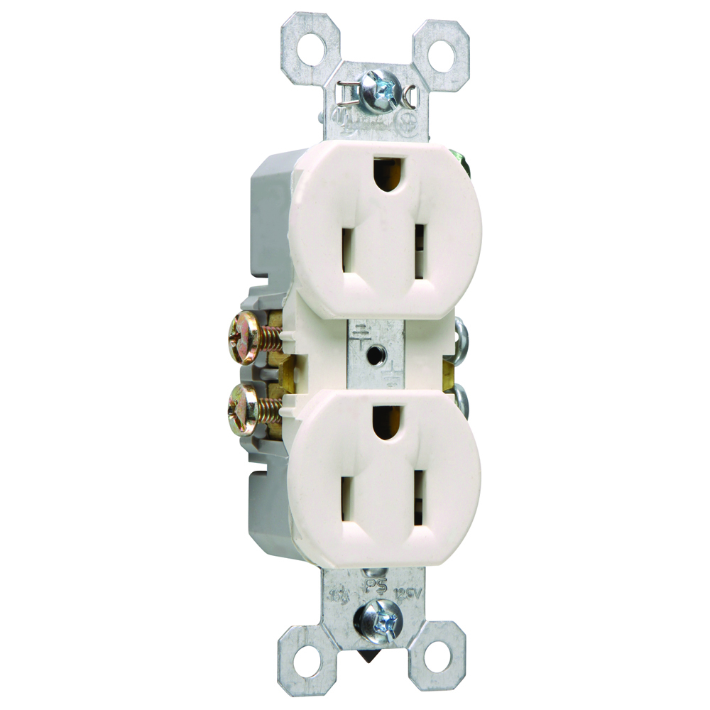3232SLA Trademaster 15 Amp 125V Self-Grounding Duplex Receptacle, Light Almond