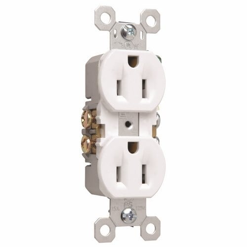 3232W Trademaster 15 Amp/125V Duplex Receptacle, White