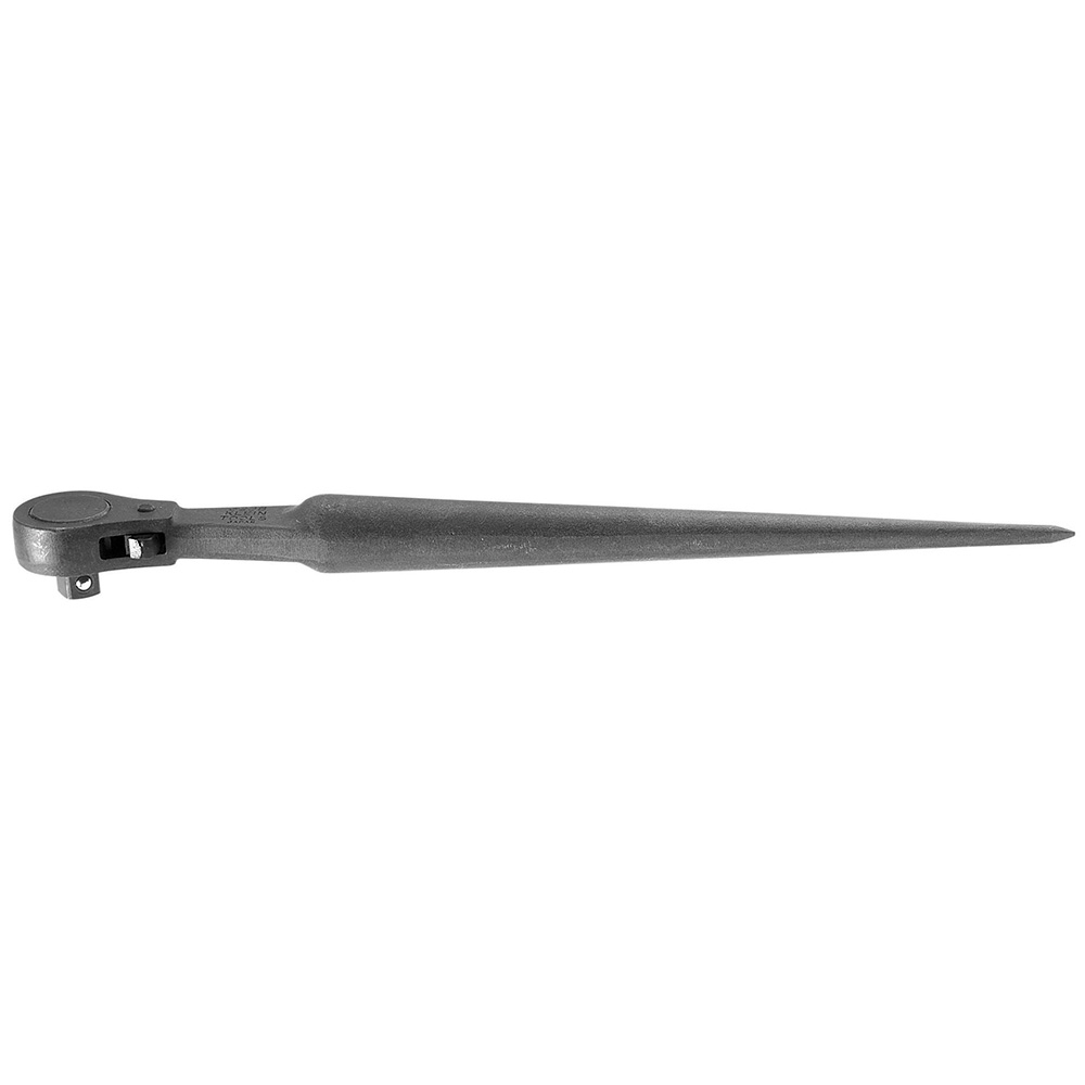 3238 Ratcheting Construction Wrench, 1/2 in Drive, Teardrop Head, 15 in OAL, Steel, Black Oxide