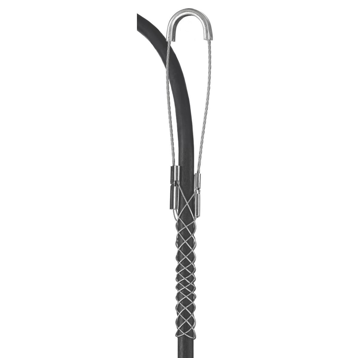 073041279 Closed Mesh Single Eye Wide Range Bus Drop Support Grip, 100 lb Breaking Strength, 0.56 to 0.73 in Cable, Steel, Galvanized