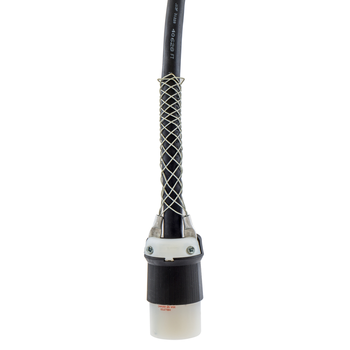 7310001 2-Eyelet Light Duty Standard Cord Connector, 0.32 to 0.43 in Cable Openings, Steel, Galvanized/Plastic Coated