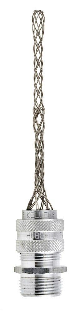 7401001 Form 1 Liquidtight Standard Duty Strain Relief Deluxe Cord Grip With Mesh, 3/8 in Trade, 1 Conductor, 0.25 to 0.312 in Cable Openings, Aluminum/Stainless Steel
