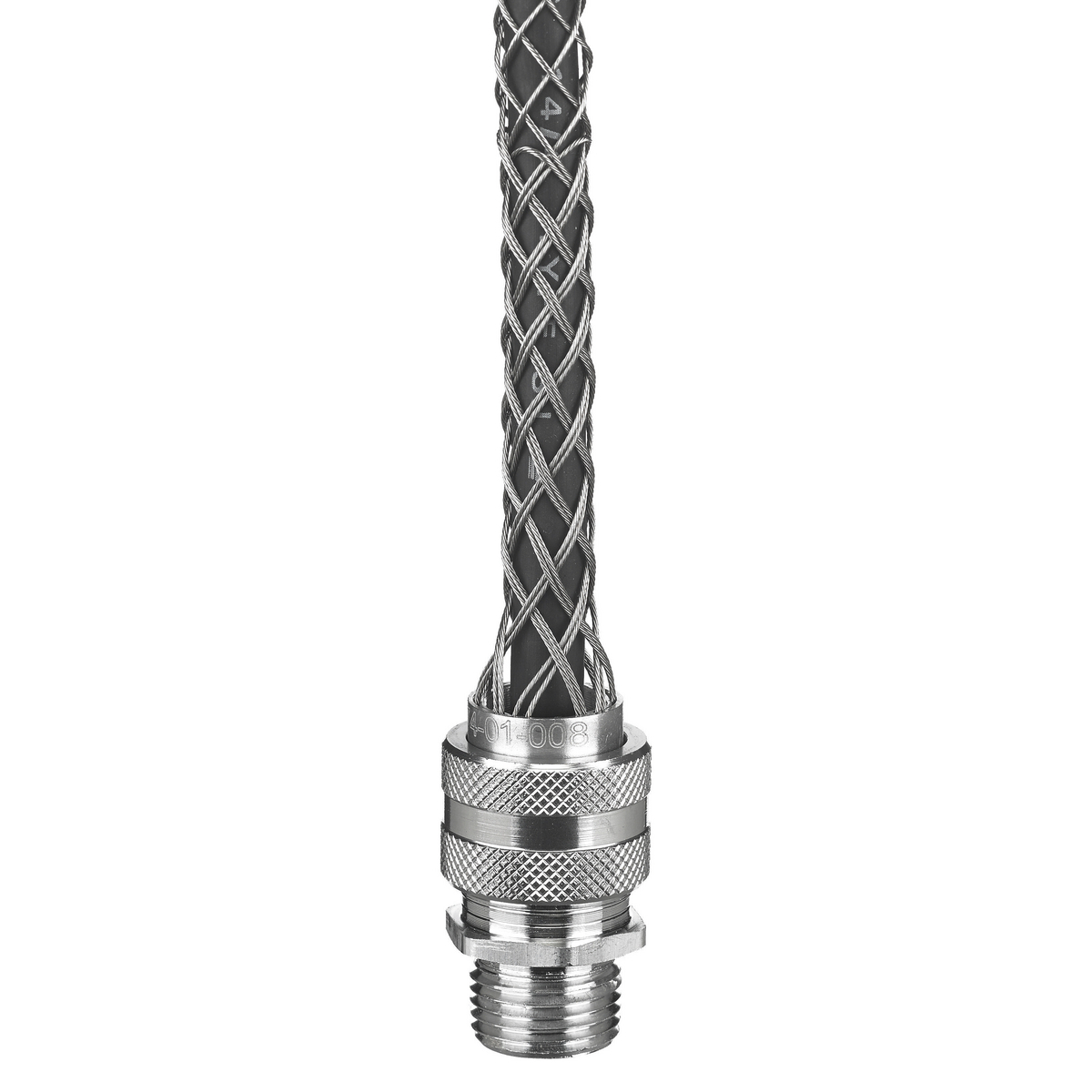7401033 Form 6 Liquidtight Standard Duty Strain Relief Deluxe Cord Grip With Mesh, 2 in Trade, 1 Conductor, 1.437 to 1.562 in Cable Openings, Aluminum/Stainless Steel