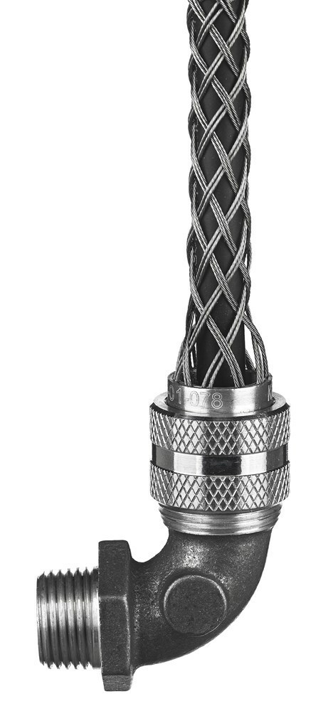 07401085 Deluxe Form 4 Liquidtight Standard Duty Strain Relief Cord Grip, 1 in Trade, (1) Conductors, 1/2 to 5/8 in Cable Openings, Aluminum/Stainless Steel