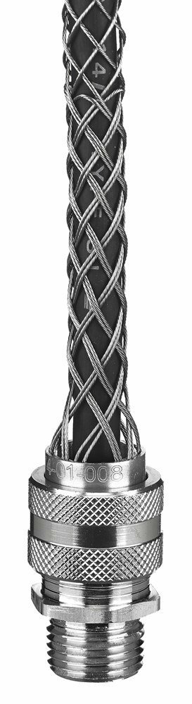 74011031 Form 7 Liquidtight Standard Duty Strain Relief Deluxe Cord Grip With Mesh, 2-1/2 in Trade, 1 Conductor, 1.812 to 1.937 in Cable Openings, Aluminum/Stainless Steel