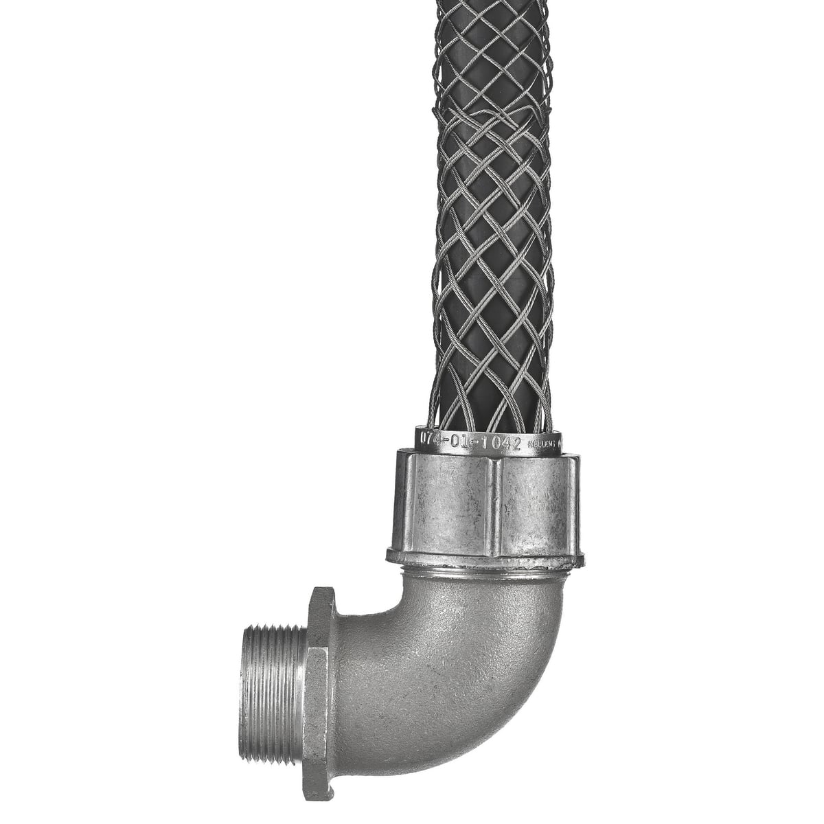 74011042 Form 5 Liquidtight Standard Duty Strain Relief Deluxe Cord Grip With Mesh, 1-1/4 in Trade, 1 Conductor, 1-1/8 to 1-1/4 in Cable Openings, Aluminum/Stainless Steel