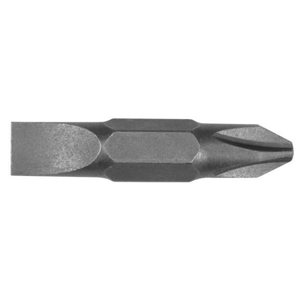 32483 Double End Replacement Screwdriver Insert Bit, #2, 1/4 in Phillips/Slotted Point, 1 in OAL