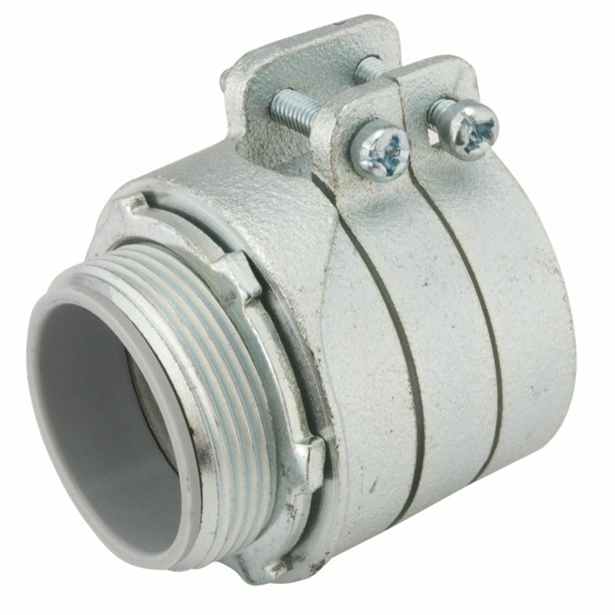 3312 Insulated Straight Squeeze Conduit Connector, 3 in Trade, 2.98 in Cable Openings, Malleable Iron, Electro-Plated Zinc