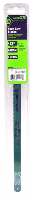 333-1218 Hacksaw Blade, 12 in L Blade, Bi-Metal Blade, 18