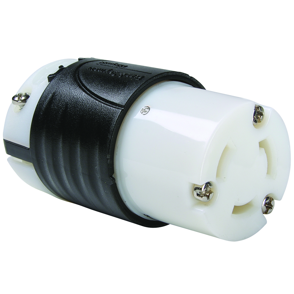 3333SS 30A Non-NEMA 3 Wire Connector - Black Back, White Front Body