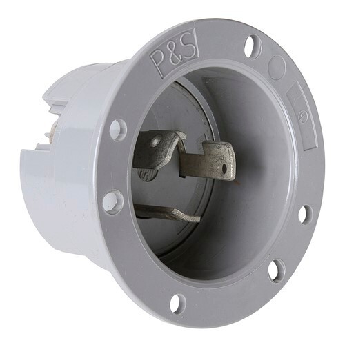 3334SS 30A Non-NEMA 3 Wire Flanged Inlet, Gray