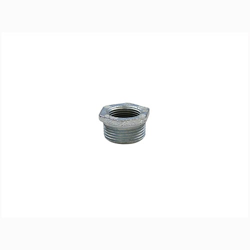 339-R Type 300R Hex Reducing Bushing, 2-1/2 x 1 in Trade, Malleable Iron, Zinc Electroplated