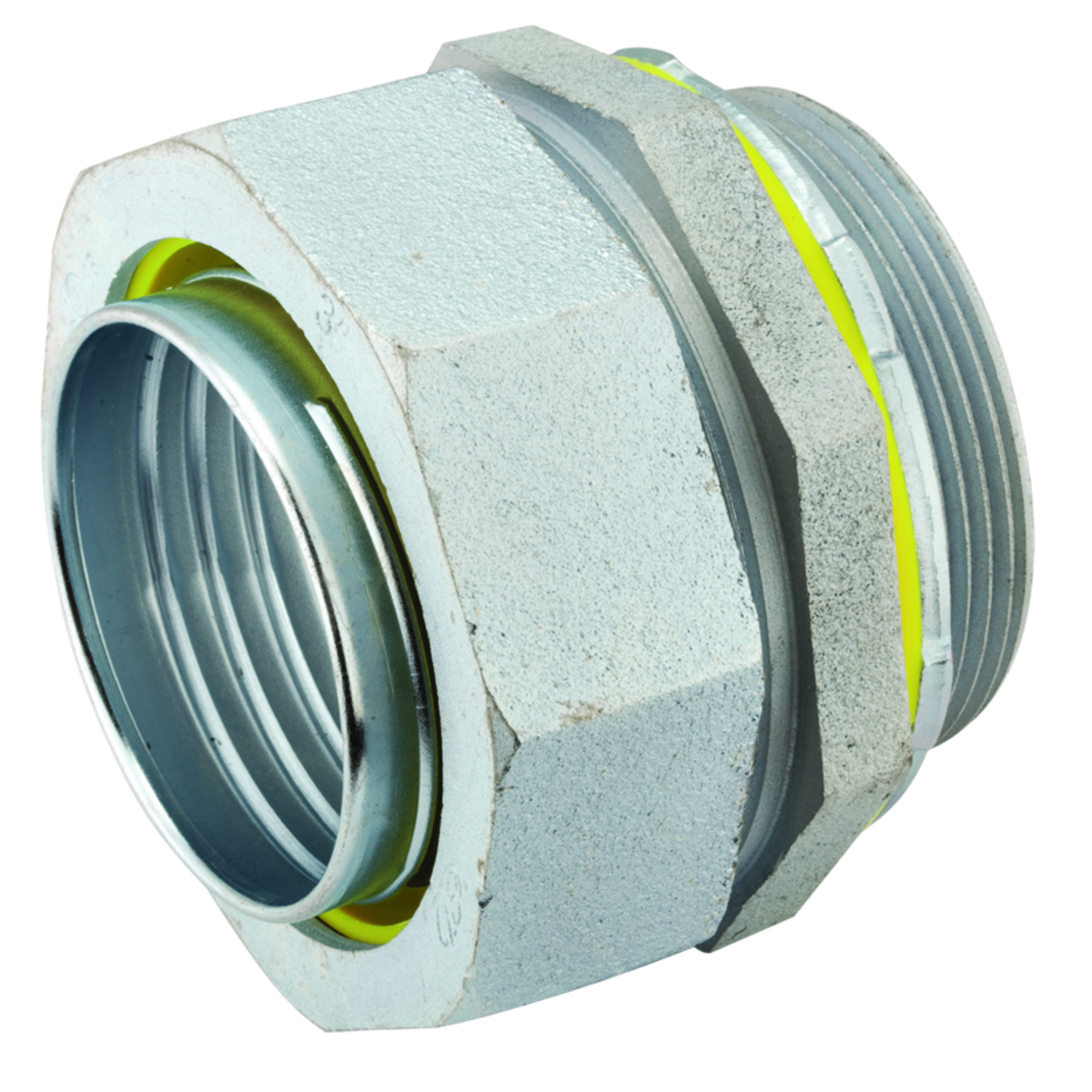 3414 Non-Insulated Straight Conduit Connector, 3-1/2 in Trade, Malleable Iron/Steel, Electro-Plated Zinc