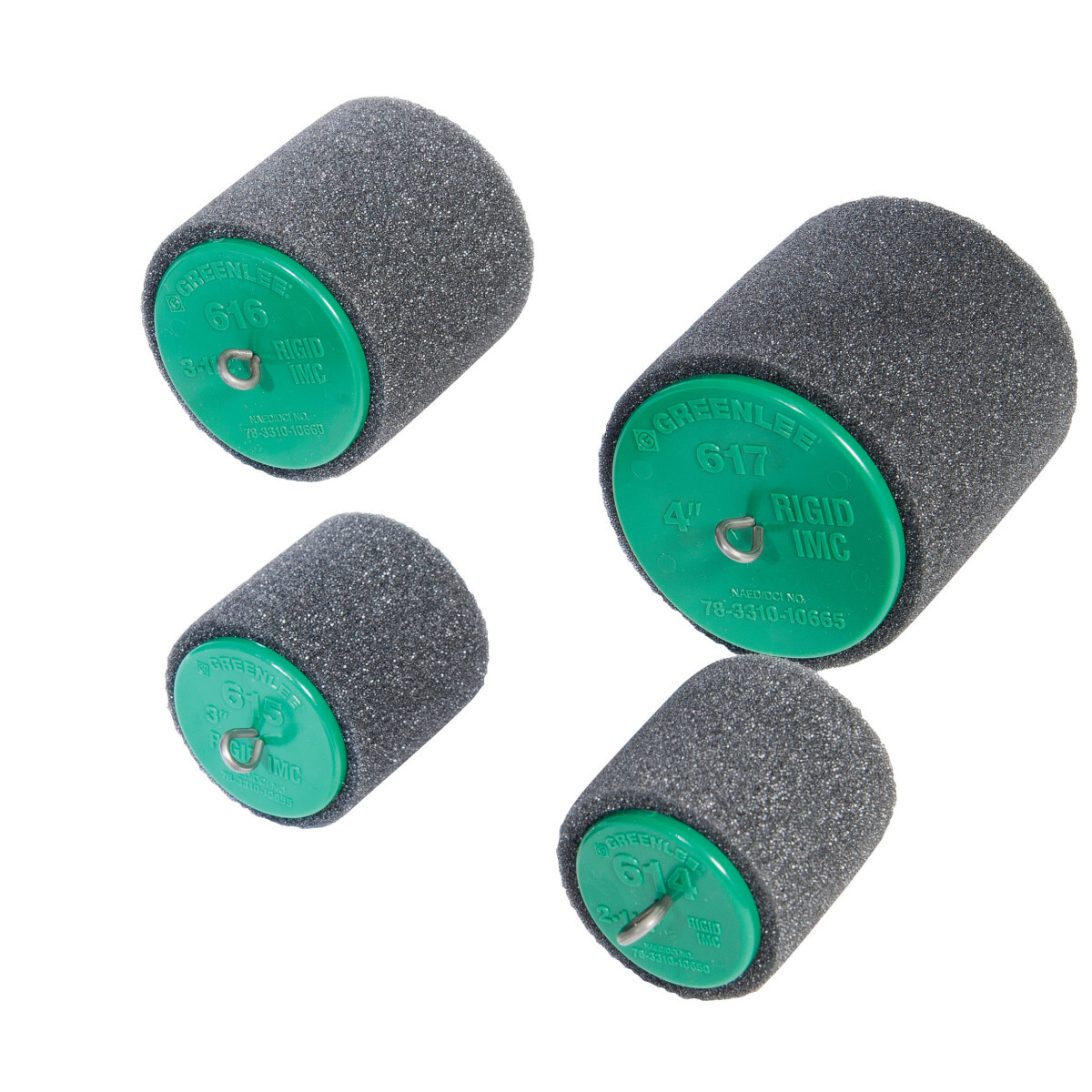 34317 Conduit Piston Set, 2-1/2 to 4 in EMT/IMC Rigid Conduit, Foam, Green