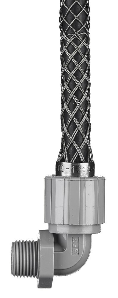 74011351 Form 3 Liquidtight Standard Duty Strain Relief Deluxe Cord Grip With Mesh, 3/4 in Trade, 1 Conductor, 5/8 to 3/4 in Cable Openings, Nylon/Stainless Steel
