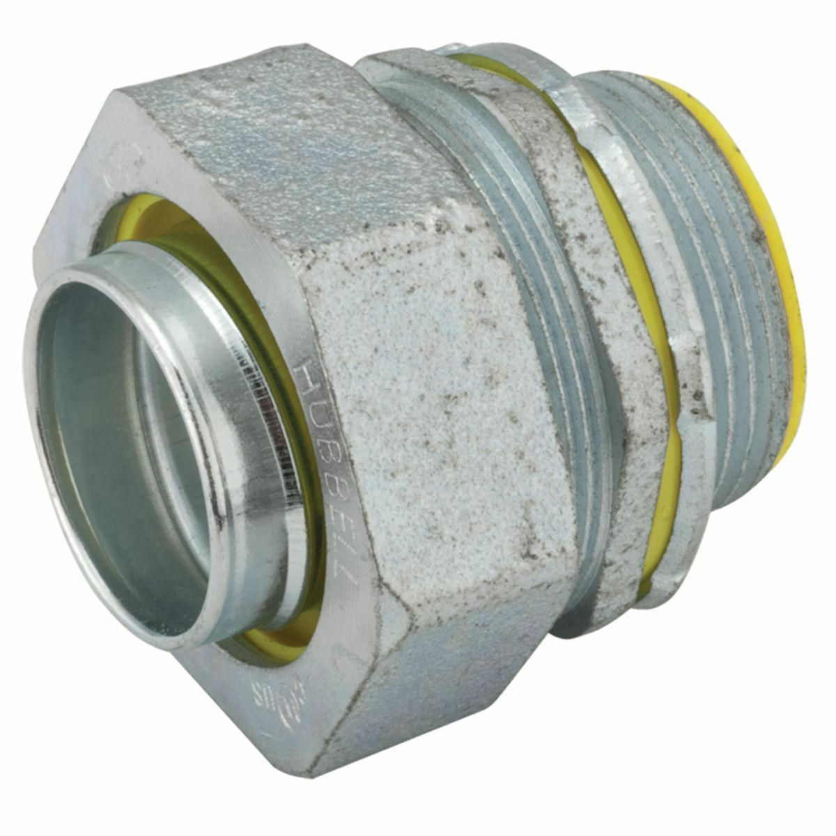 3515RAC Insulated Straight Conduit Connector, 1-1/4 in Trade, Malleable Iron/Steel, Electro-Plated Zinc