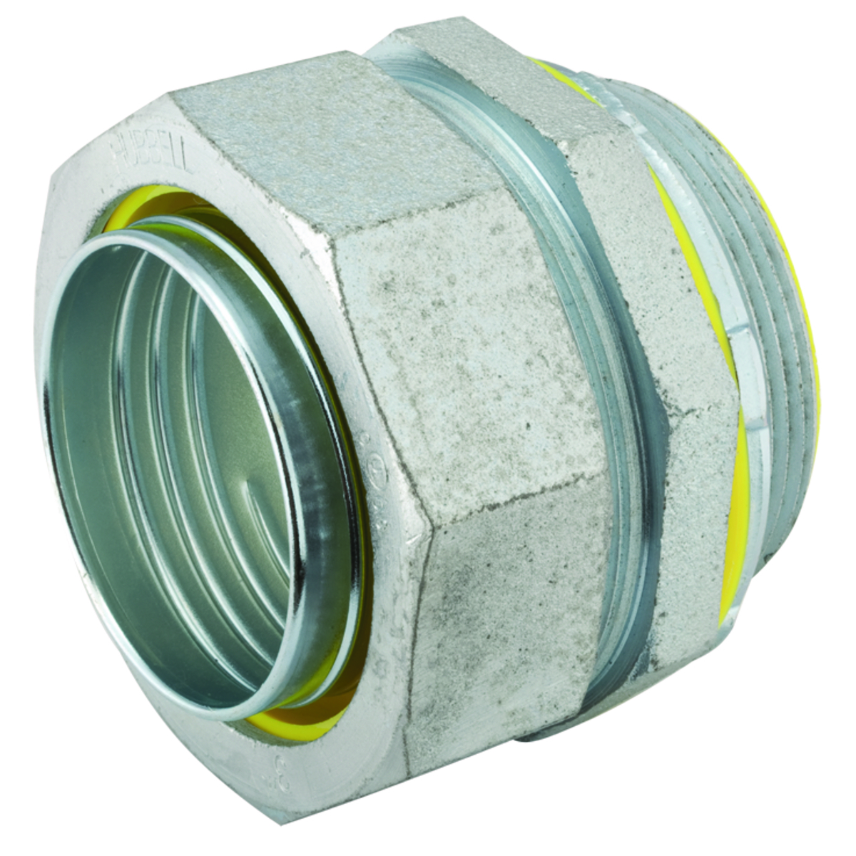 3524 Insulated Straight Conduit Connector, 3-1/2 in Trade, Malleable Iron/Steel, Electro-Plated Zinc