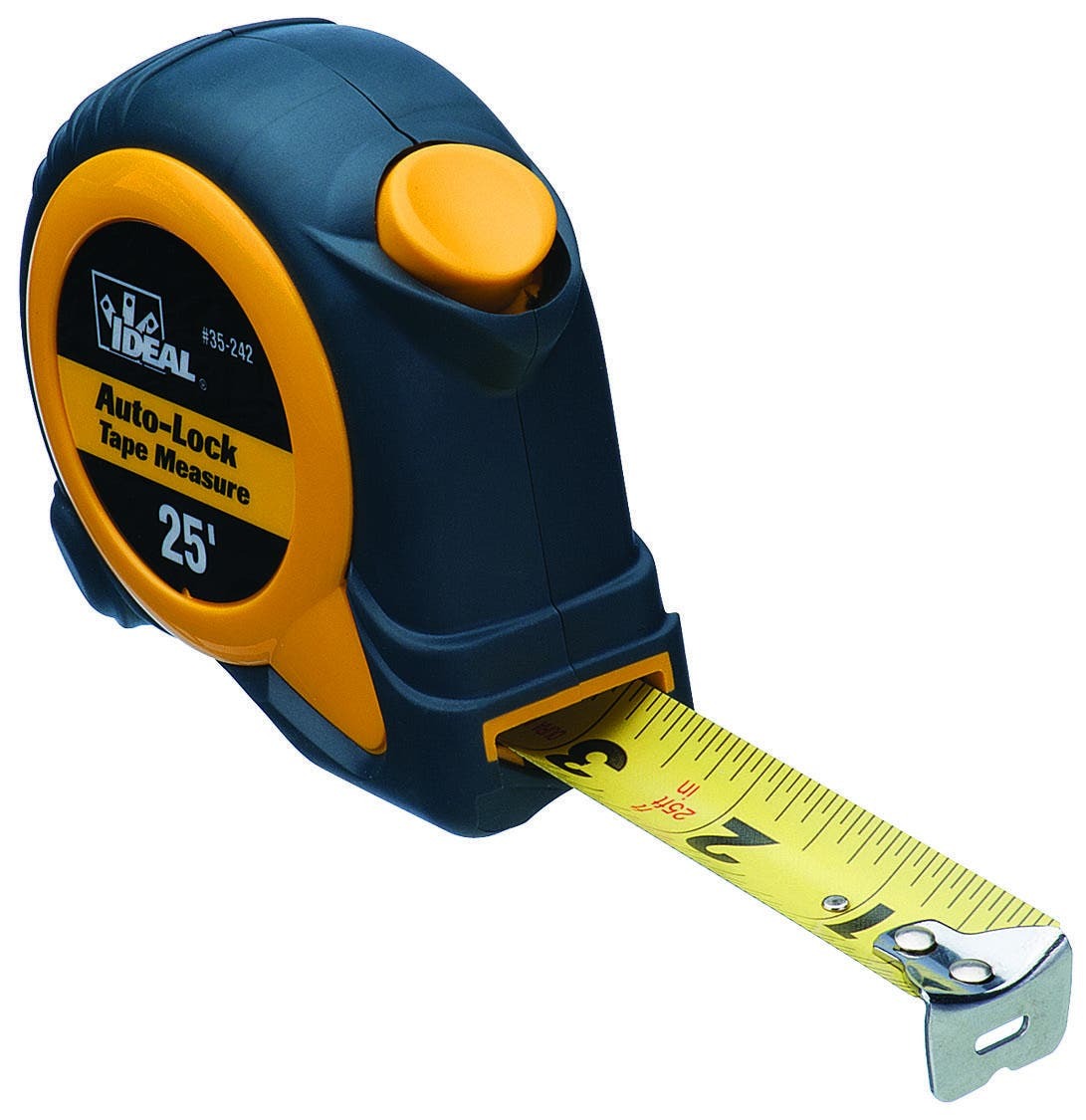 35-242 Measuring Tape, 25 ft L Blade x 1 in W Blade, Steel Blade, Graduations 1/8 in