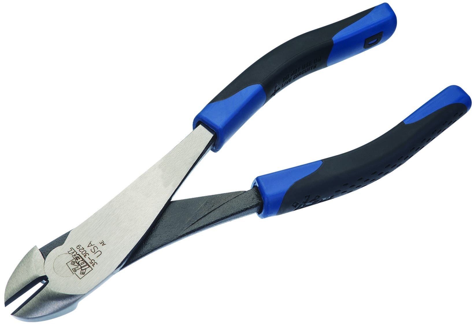 35-3029 Smart-Grip High Leverage Angle Head Diagonal Cutting Plier, Carbon Steel Jaw, 8 in OAL, Single Cut
