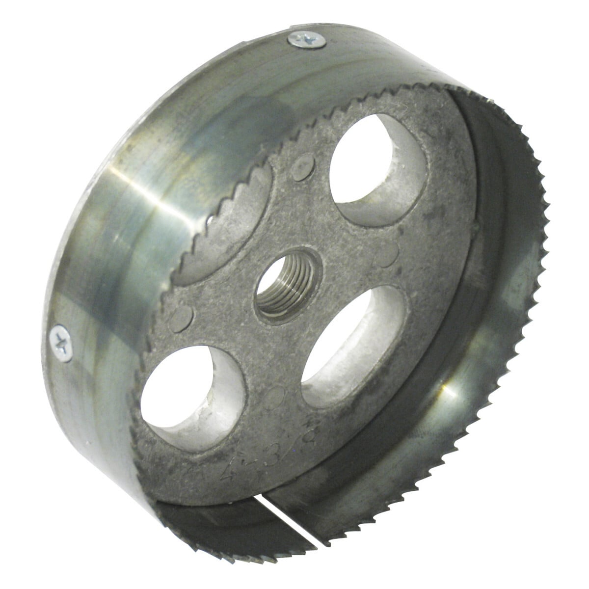 35712 Recessed Light Hole Saw, 4-3/8 in Dia, 7/8 in D Cutting, Steel Cutting Edge, 7/16 in Arbor
