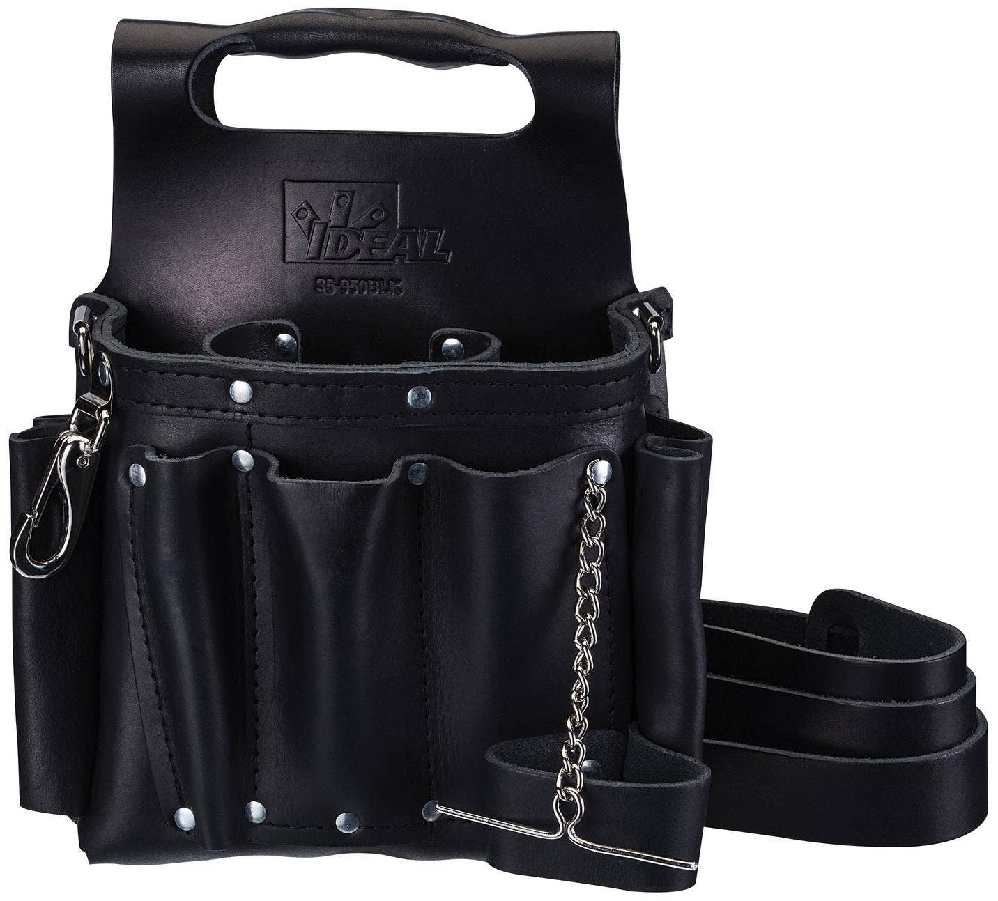 35-950BLK Tuff-Tote 8-Pocket Premium Tool Pouch, Leather, Black