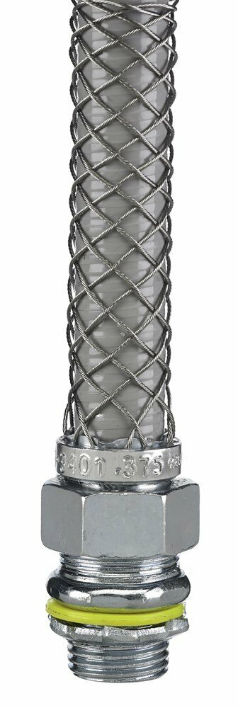 074093401 Non-Insulated Straight Male Metallic Liquidtight Connector, 3/8 in Trade, Steel