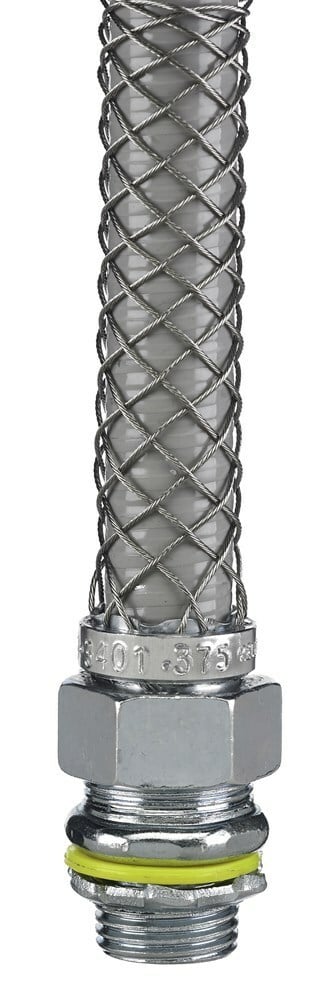 074093406 Non-Insulated Straight Male Metallic Liquidtight Connector, 1-1/2 in Trade, 6-3/4 in Cable Openings, Steel, Zinc Plated