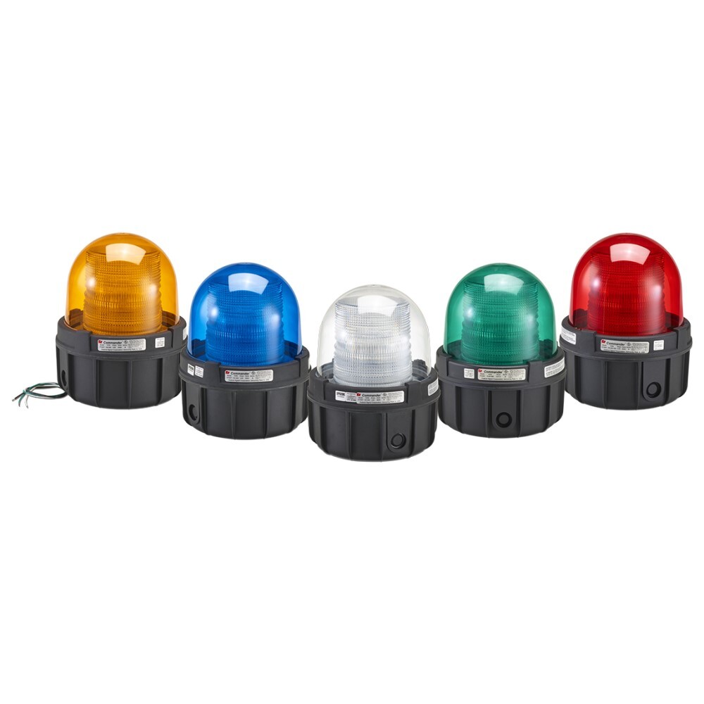 371DST-120R Commander 371DST Flashing Warning Light, 120 V AC, Strobe Lamp, 9.12 in Dia, Surface Mount, Red Lens
