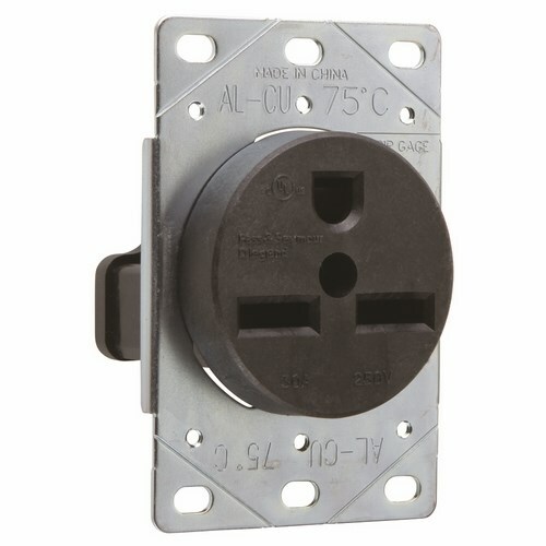 3801 Straight Blade Receptacle 2-Pole, 3-Wire, 30 Amp, 250V