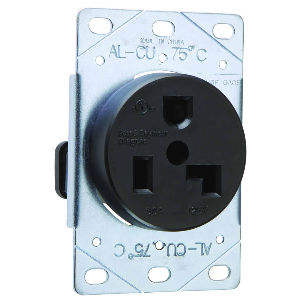3802 Straight Blade Receptacle 2-Pole 3-Wire 30A 125A