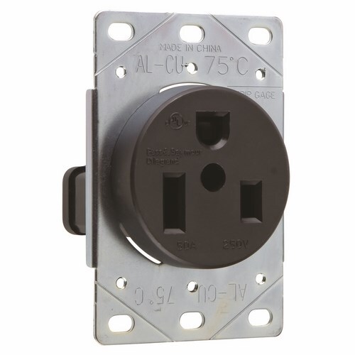 3804 Straight Blade Receptacle 2-Pole 3-Wire 50A 250V