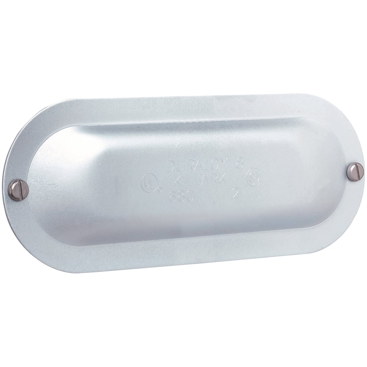 380S Conduit Body Cover With (4) 300 Series Stainless Steel Screws, 1 in Hub, For Use With DURALOY 8 Series Fitting, Stamped Steel, Galvanized/Natural