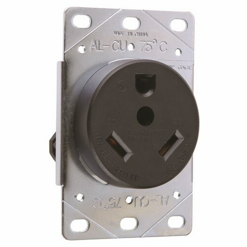 3830 Straight Blade Receptacle 2-Pole 3-Wire 30A 125A