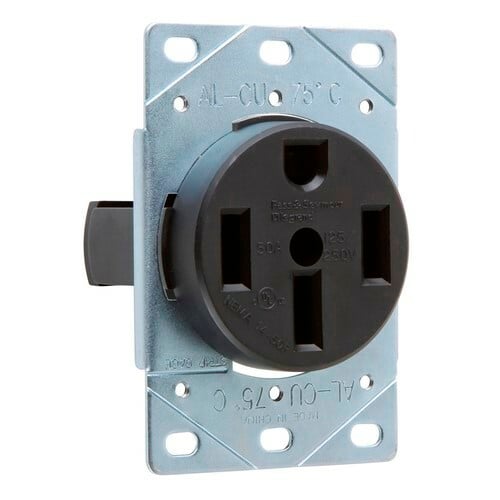 3894 Flush Mount Electrical Outlet, 50 Amp 125/250V, NEMA 14-50R 