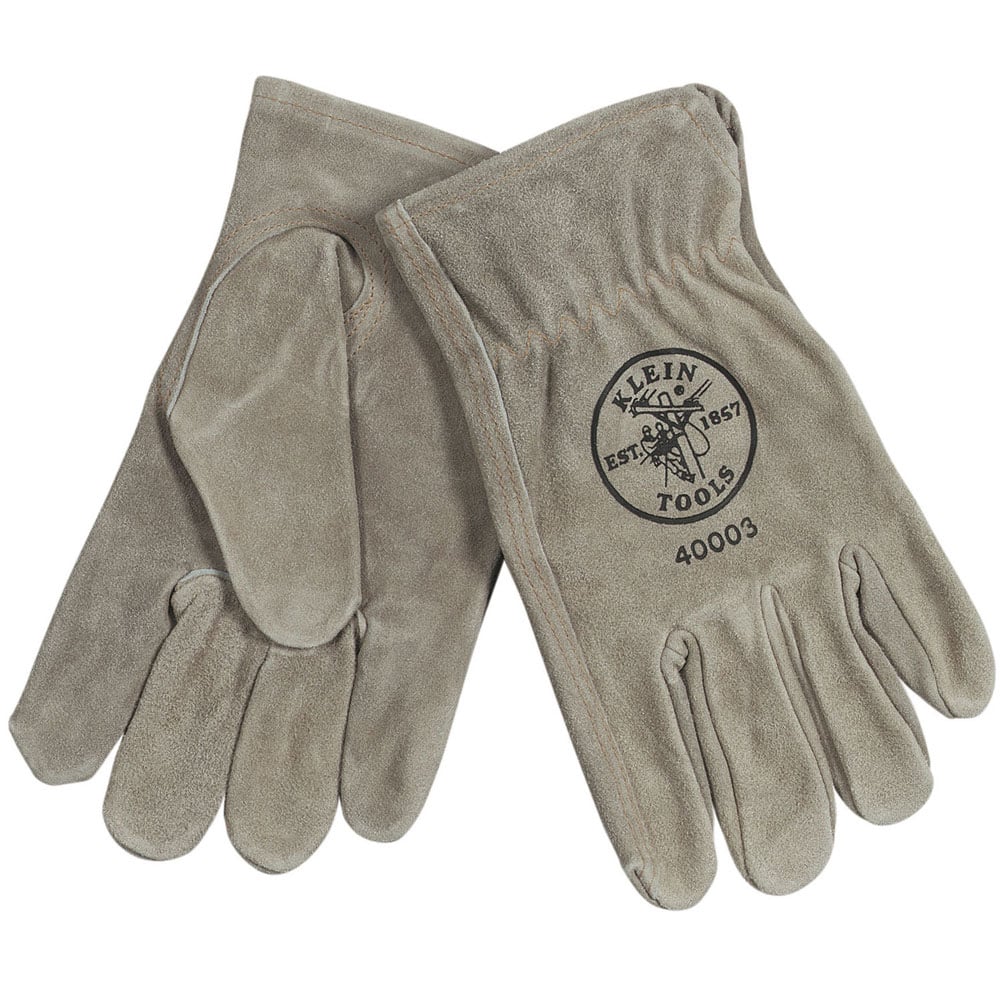 40003 Gloves, Driver, Gunn Cut Style, Cowhide Leather, Gray, Slip-On Cuff, Bright Coating, Thermal Lining